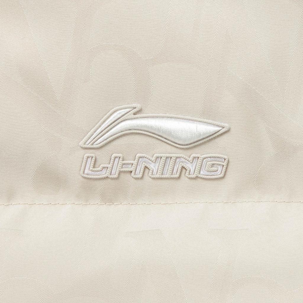 LiNing Спортивная трендовая серия Куртка пуховик с воротником-стойкой и молнией, цветной блок, унисекс верхняя одежда AYMV493-1