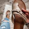 New Summer Outer Wear Women's Slippers Large Size Retro Wind Cover Toe Flat Bottom One Foot Cool Slippers Women