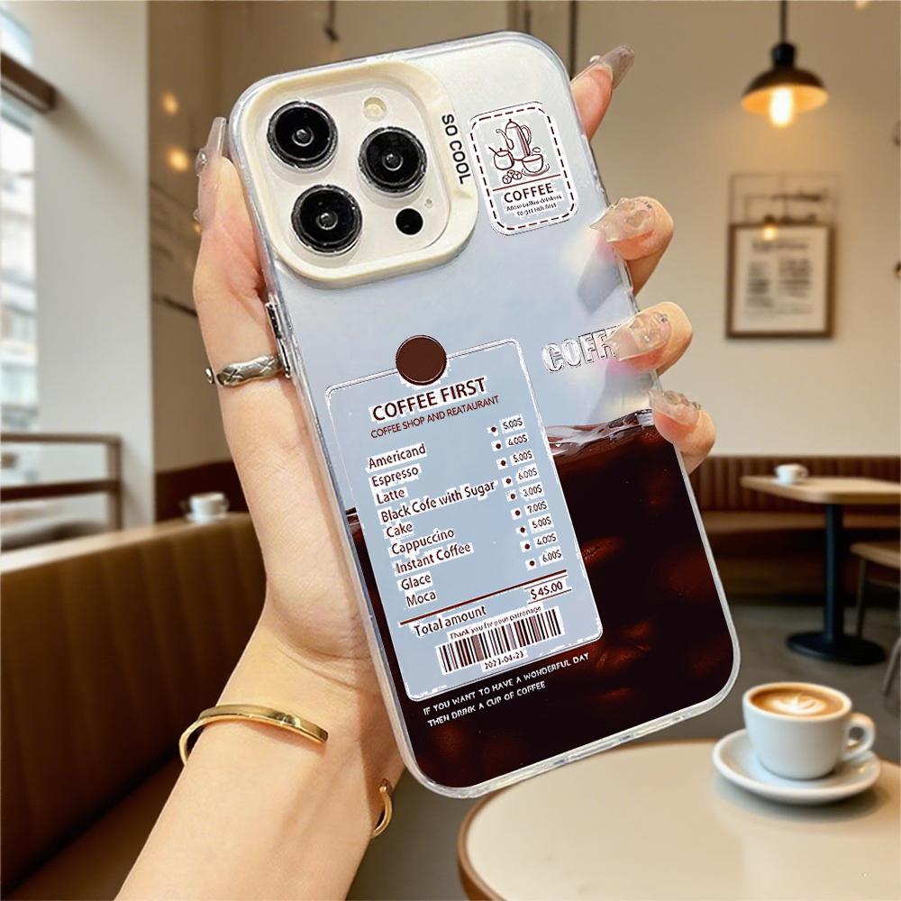 Чехол для телефона «Кофе прежде всего» (Coffee First Menu) для iPhone 16 15 14 13 12 11 Pro Max Mini, противоударный, защитный от царапин