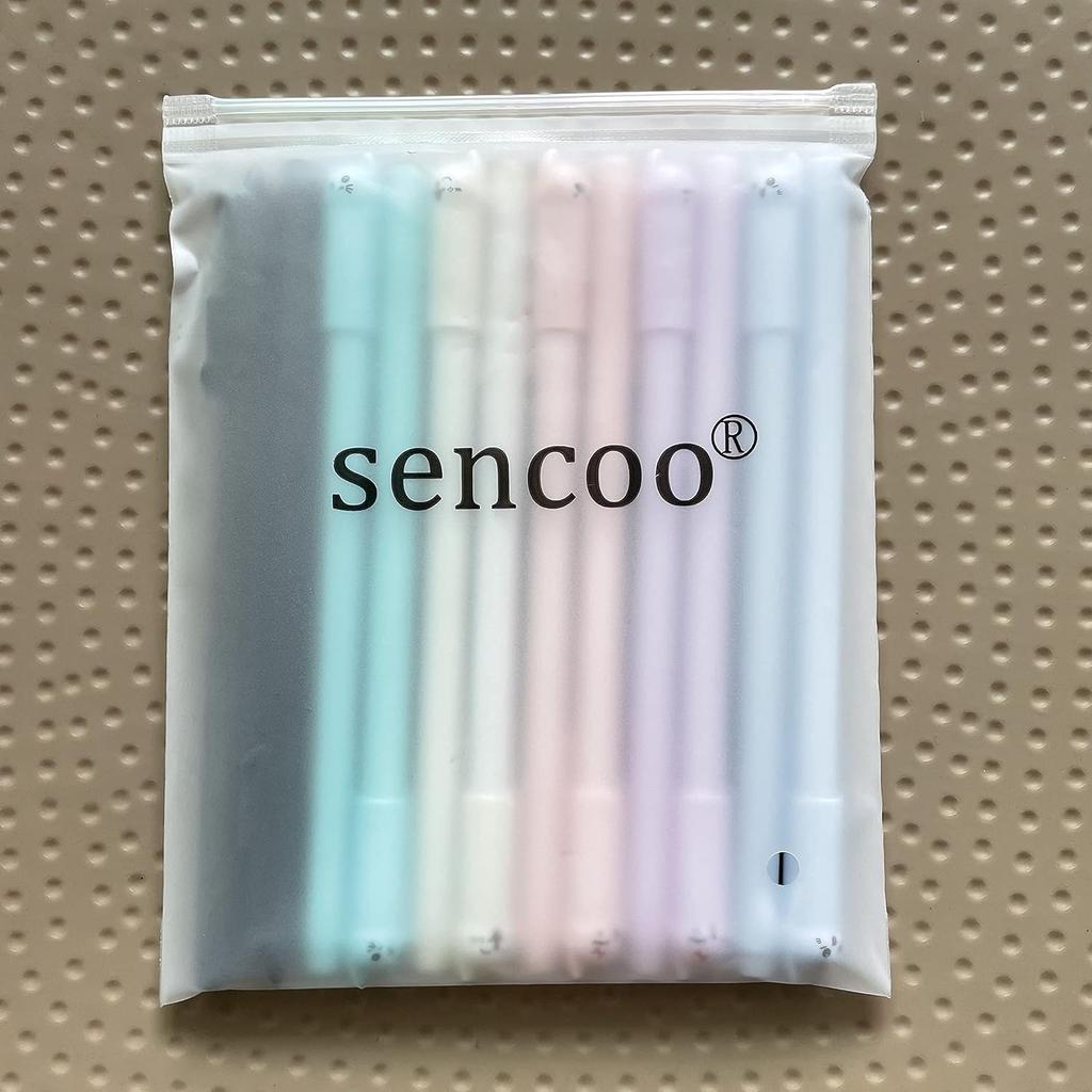 Sencoo Милые Ручки для Девочек Кавайная Ручка Ручка с Милым Котом 0,5 мм Гелевые Ручки Черные Шариковые Ручки для Школьных Офисных Принадлежностей (12 кошек)