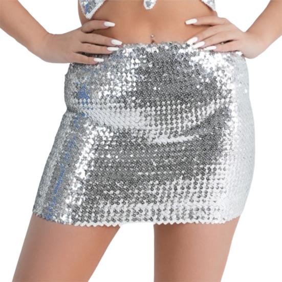Женская юбка с пайетками, облегающая юбка с высокой талией, мягкая светоотражающая ультра короткая юбка выше колена, прочная строчка, сексуальная одежда для взрослых