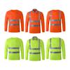 Светоотражающая футболка безопасности, светоотражающие зоны 360 градусов, высокая видимость, быстросохнущая, с длинными рукавами, верх для строителя для работы на улице ночью