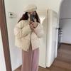 Winter New Floral Down Cotton-padded Clothes Women's Coat Loose and Cute College Cotton-padded Jacket Warm