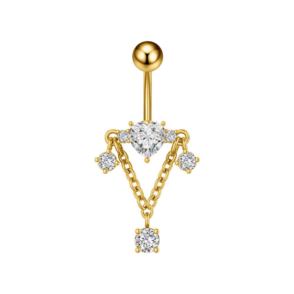 Elegant Crystal Ball Belly Button Rings Copper Shiny Body Jewelry New Gem Navel Piercing  Men