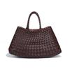 Trendy and Retro Large-capacity Hand-held Women's Bag, Hand-woven Mother-and-child Bag, Commuting and Business Single-shoulder Tote Bag