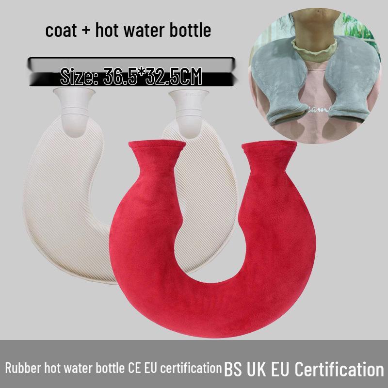 Explosion-Proof Hot Water Bottle: Rubber Design for Stomach and Feet, Long-Lasting Warmth