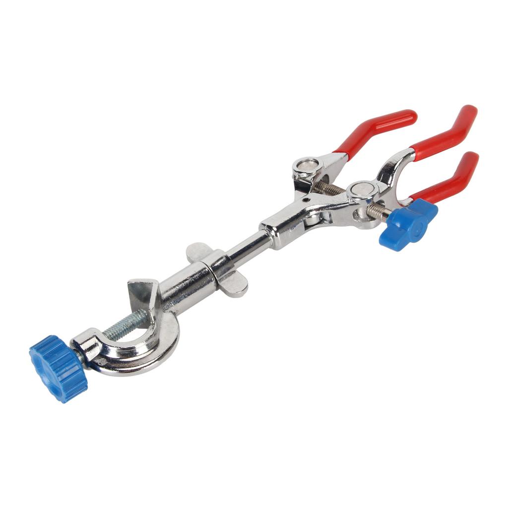 Лабораторный зажим с 3 зубцами и резиновым покрытием, регулировка давления, зажим для колб с 3 пальцами для удержания предметов U