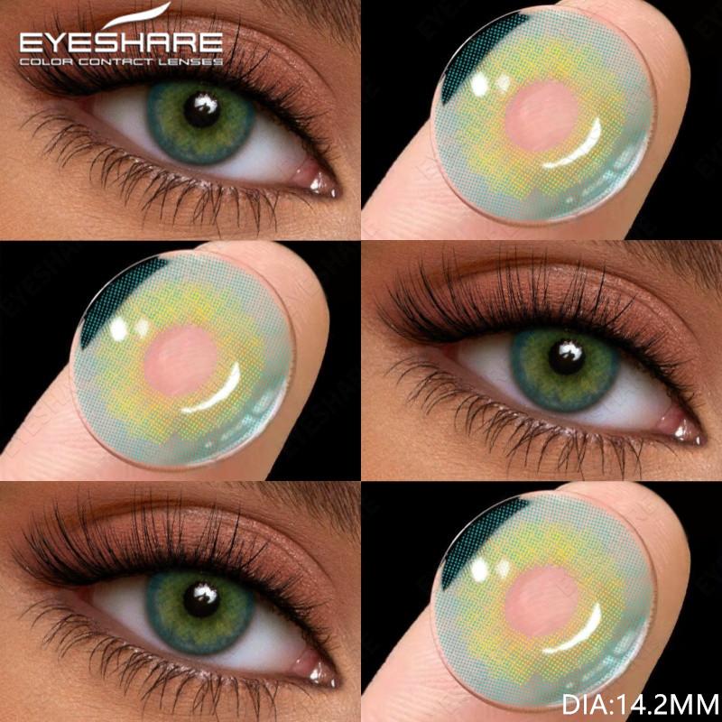 Eyeshare 1Pair Colored Contact Lenses for Eyes ESTONIA Gray Pupils Brown Color Lens Blue Eye Contacts Yearly Cosmetics