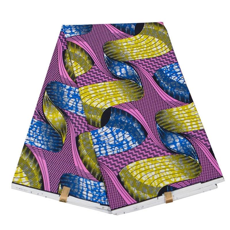 Африканская вощеная печатная ткань 3 ярда Двусторонняя геометрическая печать Полиэстеровая ткань для шитья, рукоделия и украшения дома
