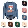 Women Autumn Winter Tops Women's Long Sleeve Sweatshirt Casual Crewneck Loose Fit Pollover Fleece Tops