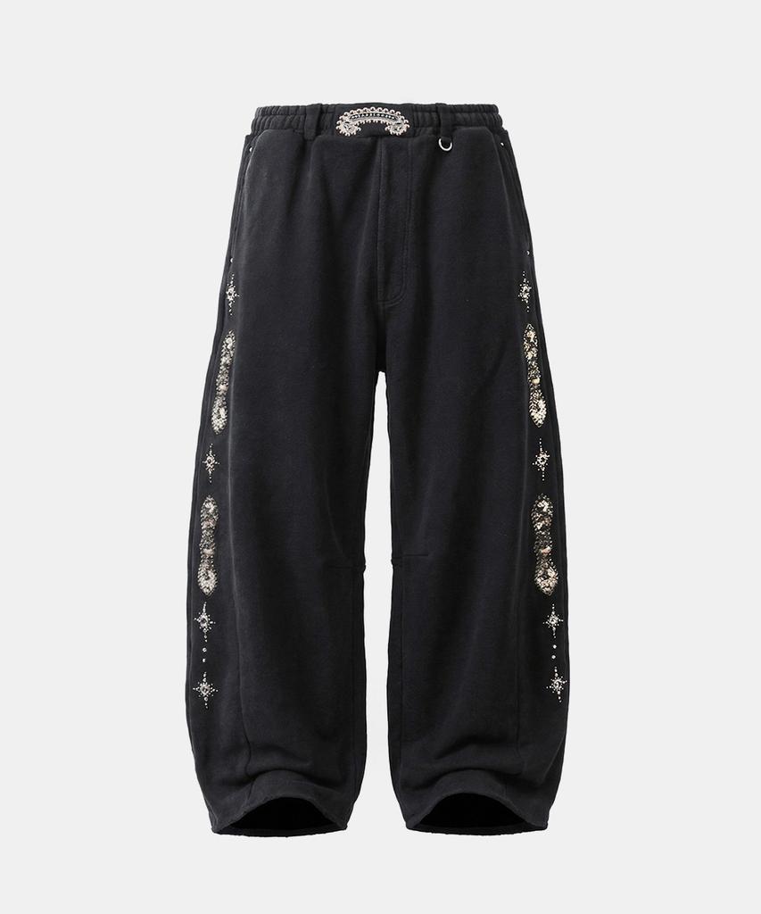BADBLOOD Viper Gemstone 2-Way Curved Jogger Trousers - Black