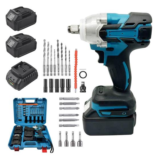 Электрический ударный гайковерт 45659 дюймов Аккумуляторный Бесщеточный Быстрая зарядка Регулируемый крутящий момент Ударный гайковерт Автореверс