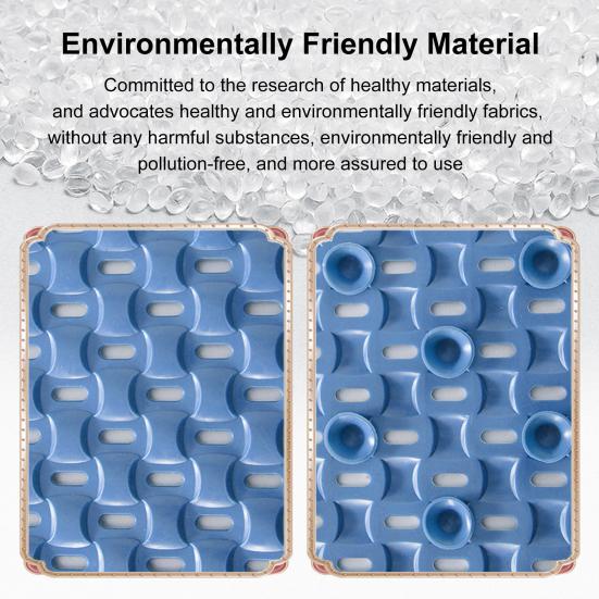 Bathroom Mat with Suction Cup Multiple Drainage Holes 40x70cm Comfortable Non-slip Shower Floor Pad Daily Use