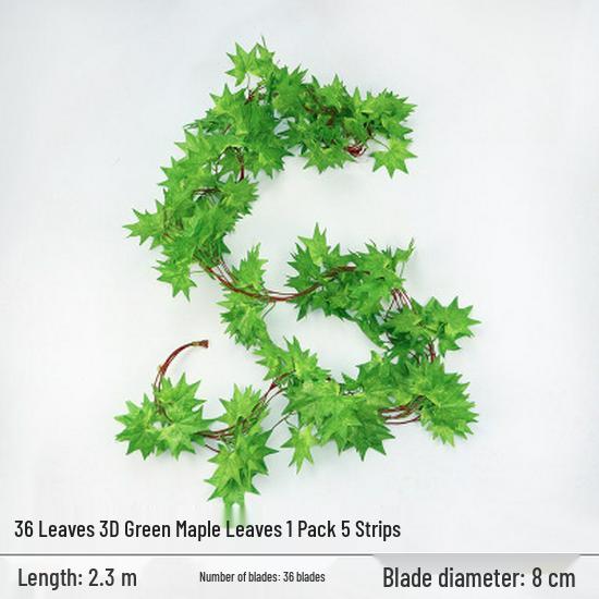 Rattan Artificial Grape Leaf Vine - Green Plant Decor Strips for Landscaping