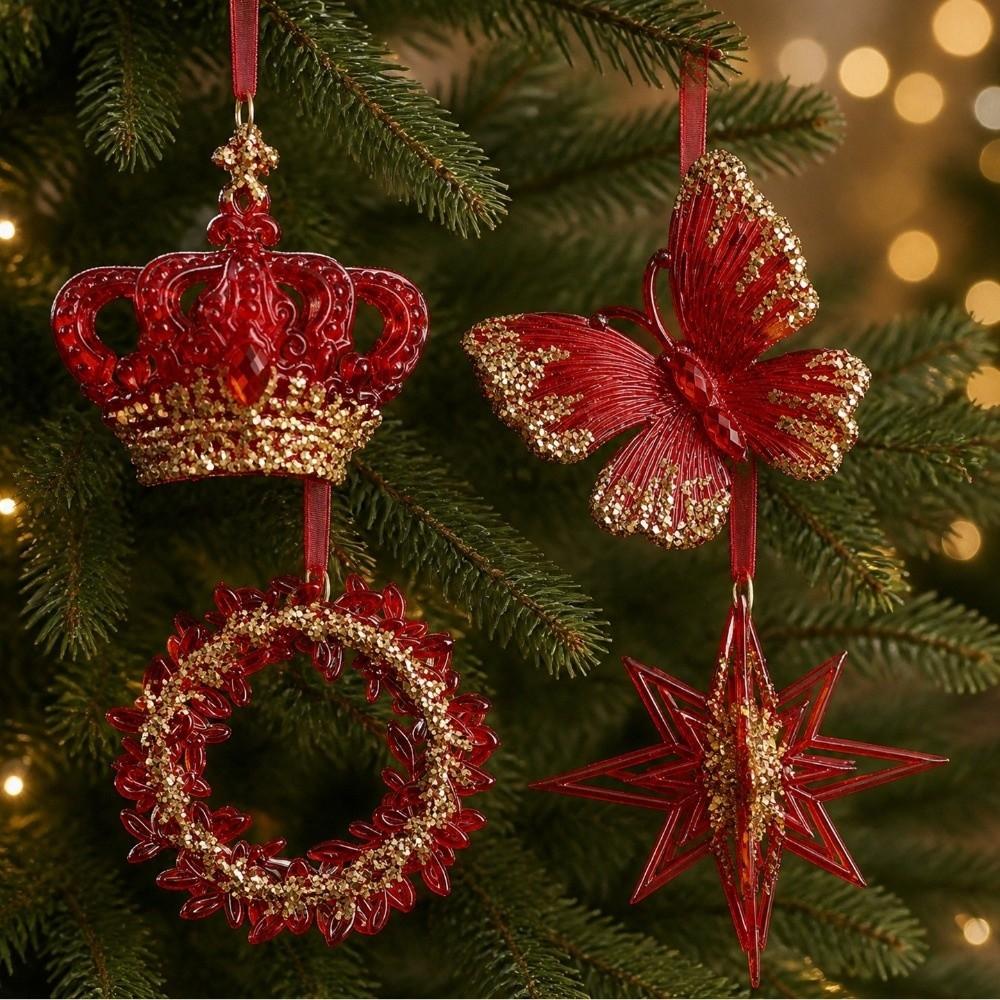 Snowflake Christmas Crystal Pendants Translucent Hanging Ornaments New Crystal Hanging Christmas