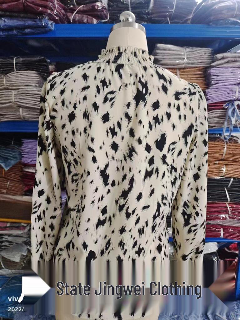 Женский пуловер из полиэстера в европейско-американском стиле, рубашка с длинным рукавом, полувысоким воротом, свободного кроя