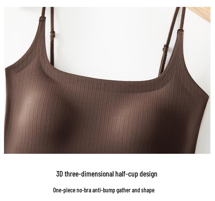 2025 Новая женская бесшовная весенняя майка с нагрудными вкладышами - Удобная, стильная и подходящая для ношения как нижнее белье или как верхняя одежда