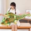 80/110cm Simulation Giant Lizard Chameleon Plush Doll Pillow Green Pattern Insect Reptile Plush Toy Home Decor Gift for Boys