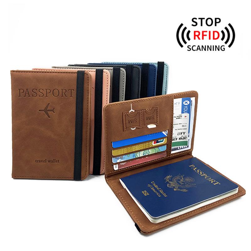 Женские и мужские Rfid винтажные деловые обложки для паспорта держатель многофункциональный ID банковская карта PU кожаный кошелек чехол дорожные аксессуары
