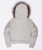 Sculptor Fur Trimming Hooded Zip-Up Dirty White