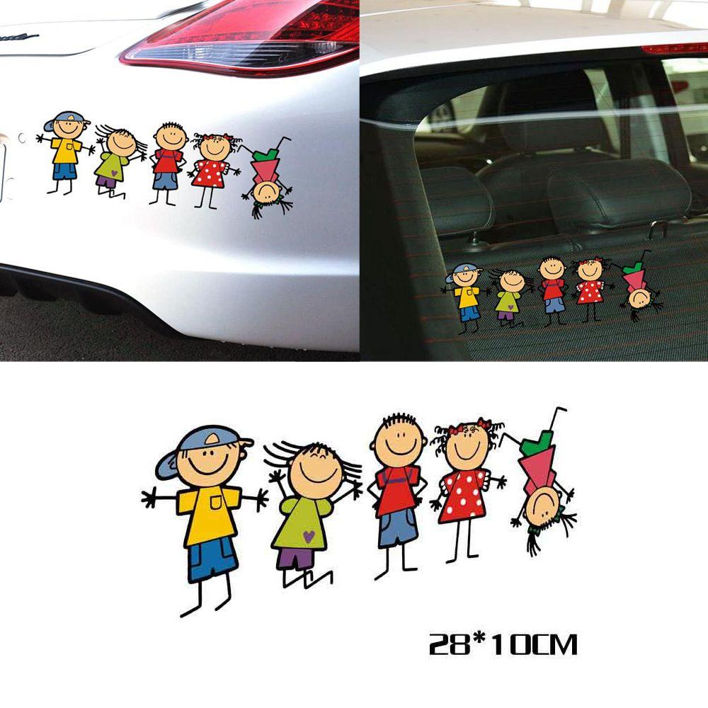Vinyl Boy Girl Funny Children Car Sticker Cute Kids Window Decal Family
