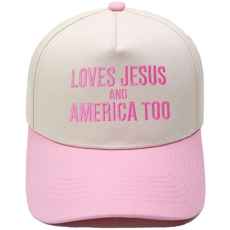 LOVES AMERICA embroidered truck driver baseball cap color matching European and American men's and women's casual sun hat