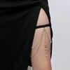 Layered Chains Elastic Band Leg Thigh Chain Rhinestone Pearl Leg Chain  Jewelry Accessories
