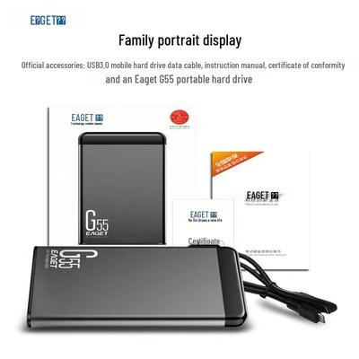 Eaget G55 2,5-дюймовый портативный внешний жесткий диск, 1 ТБ, высокоскоростной USB 3.0 для компьютера и мобильного телефона