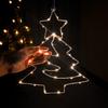 Xmas Tree Iron Frame LED Light String Window Hanging Ornament 2025 Christmas Decoration For Home 2025 New Year Party Gift Supply