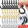 200PCS Screw Hooks Metal String Lights Hanging Holder Ceiling Cabinet Wall Mount Rack Home Multi-Purpose Storage Tools