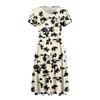 Womens Summer Dress Short Sleeve V Neck Short Dresses Fashion Casual Flowy A Line Swing Sundress With Pocket