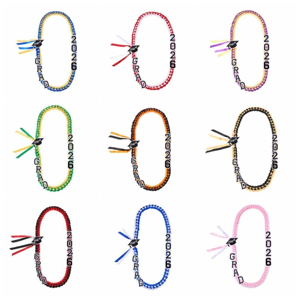 Double-layered Weaving Braided Satin Necklace Senior Year Garland School Spirit Celebration