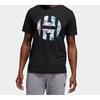 Adidas Мужская спортивная баскетбольная футболка с логотипом Harden с коротким рукавом, черная DX6934