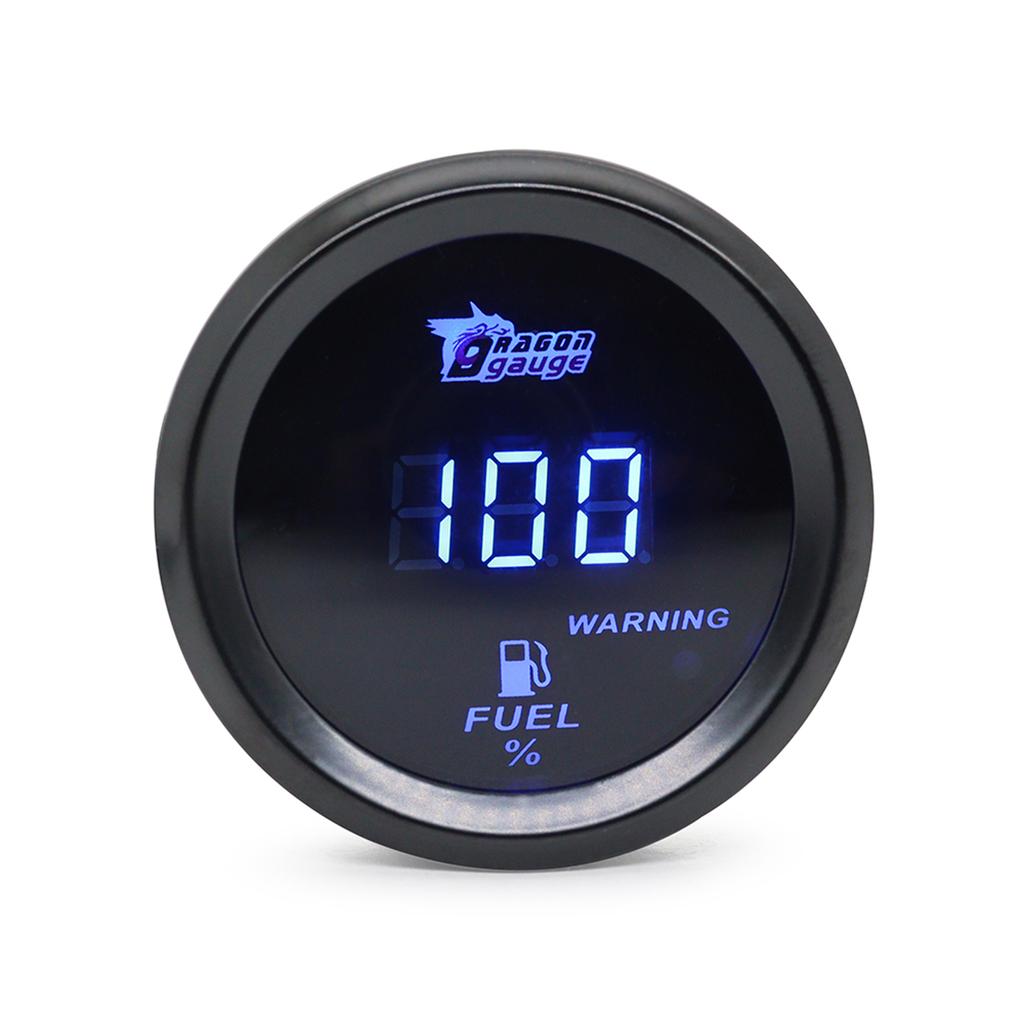 Universal 2inch 52MM Digital Display Car Fuel Level Gauge 240-33 Ohms Blue Led/Red Led 12V Fuel Level Gauge Backlit Illumination