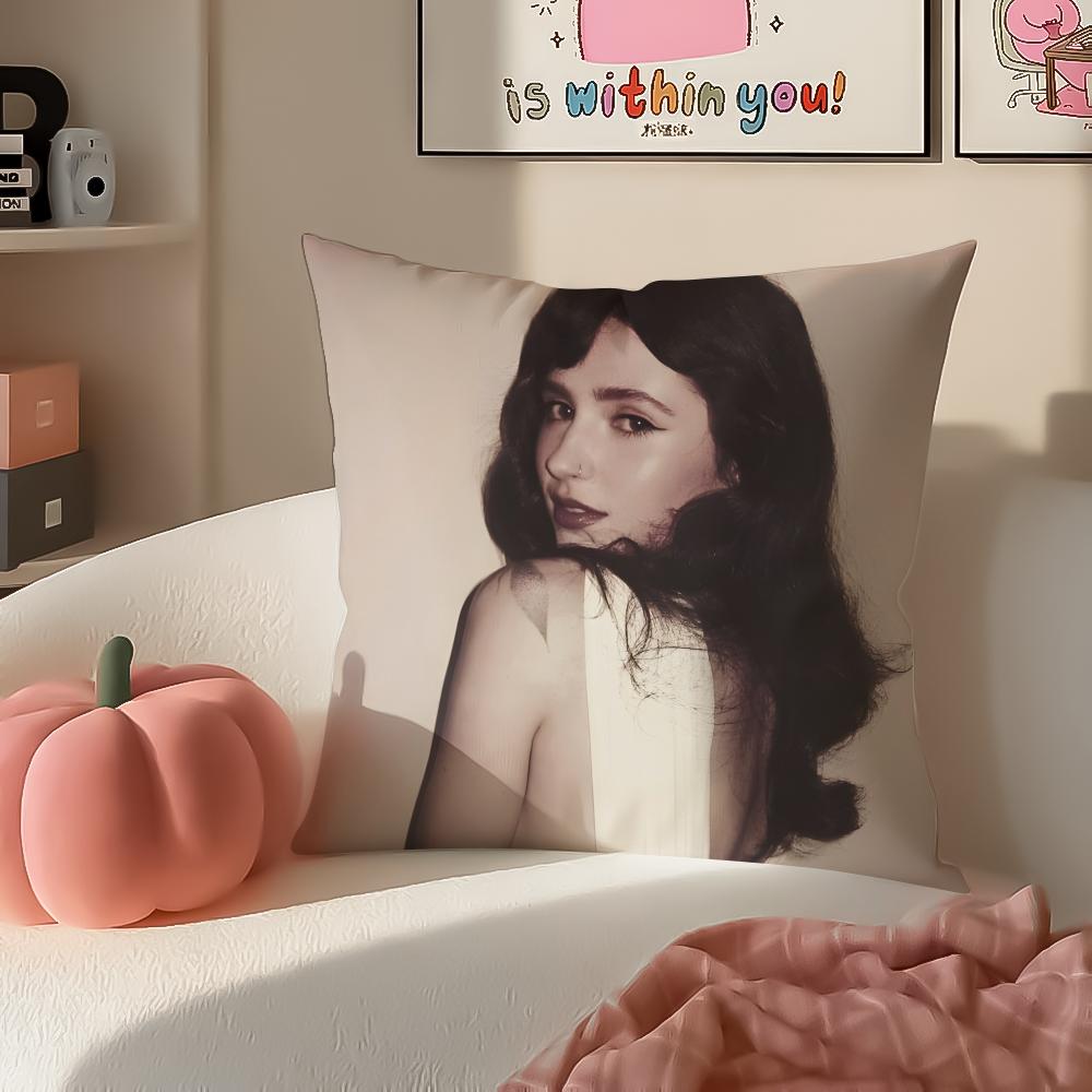 Mellow Indie American Singer CClairo Cushion Cover Pillowcase Short Plush Invisible zipper Room Sofa Cushion Cover