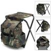 Outdoor Camouflage Folding Chair Portable Camping Fishing Stool 2 In 1 Practical Storage Hiking Backpack Seat Chairs.