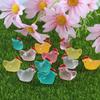 10pcs Luminous Mini Roosters Fairy Garden Miniature Figures Tiny Chick Resin Handicraft Micro Landscape Dollhouse Decoration