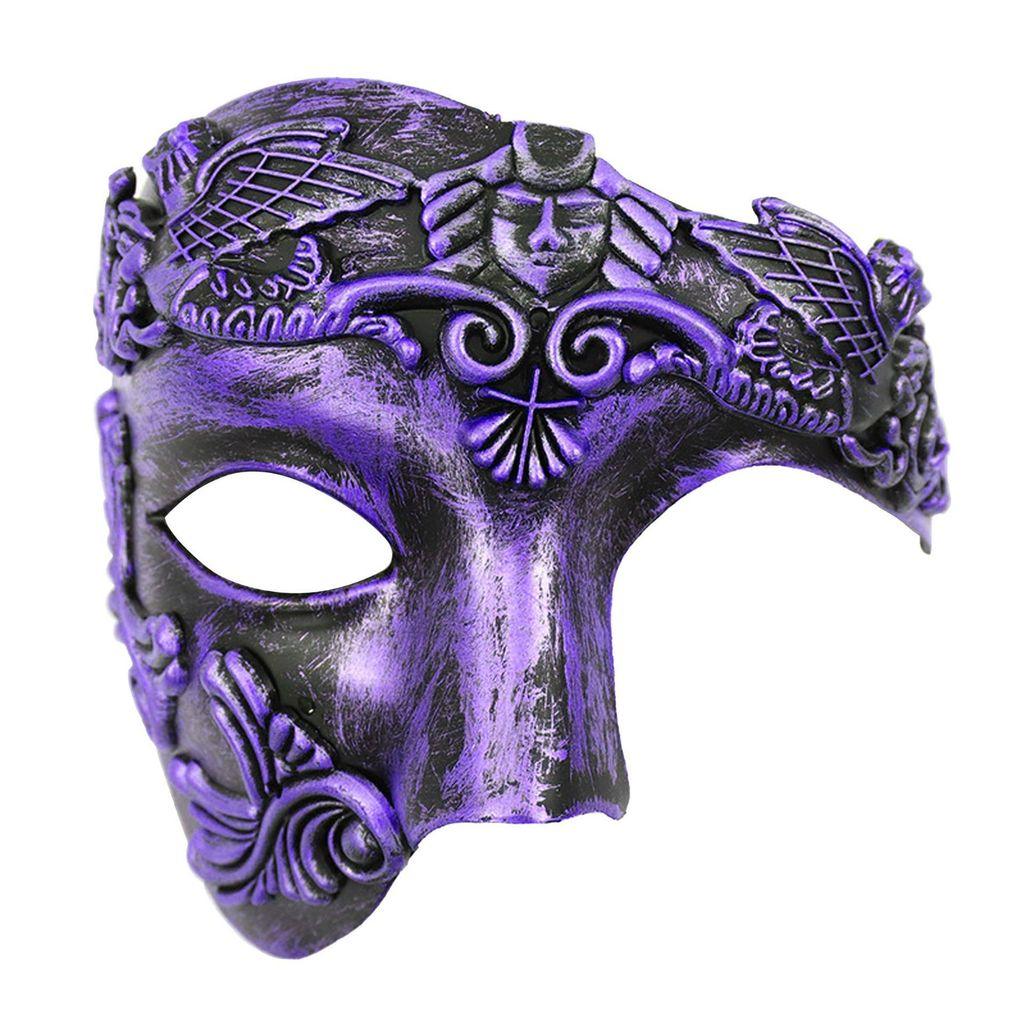Roman Warrior Mask With Metallic Finish For Costume Events And Themed Parties