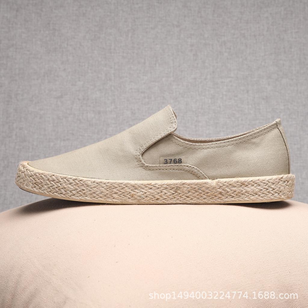Soft Espadrilles Men Hemp Loafers Slip On Shoes Fashion Mens Shoes Casual Male Breathable Canvas Spring Rubber Sneakers Men