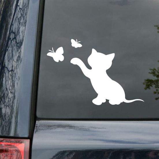 Car Accessories Decal Car Accessoriestoon Design Good Visual Effect Waterproof Funny Cat Butterfly Truck Car Accessories Sticker