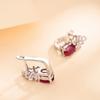 925 Sterling Silver Light Luxury Design Natural Filled Ruby Earrings Luxury Women's Anniversary & Banquet & Birthday Gifts