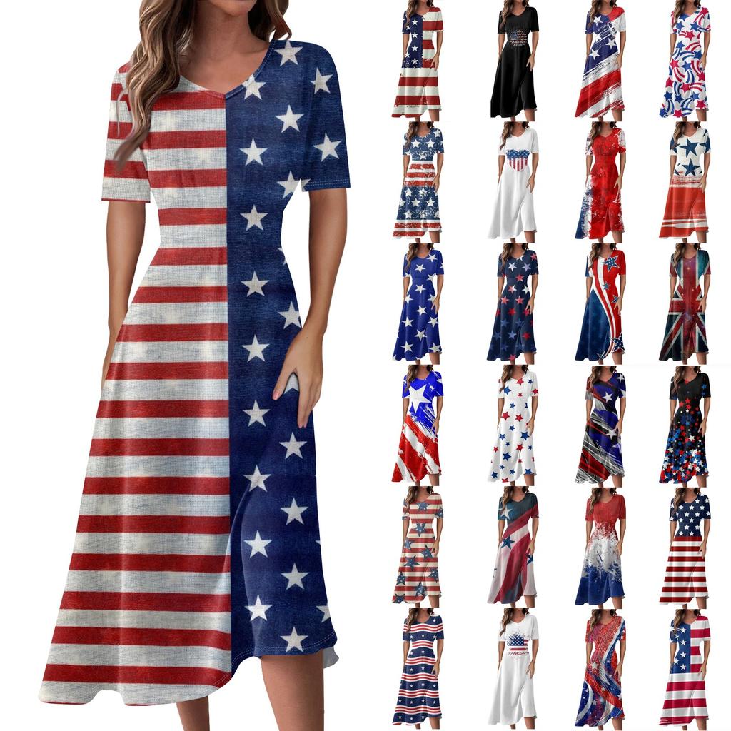 Женское повседневное модное платье с v-образным вырезом и коротким рукавом на талии, длинное свободное платье