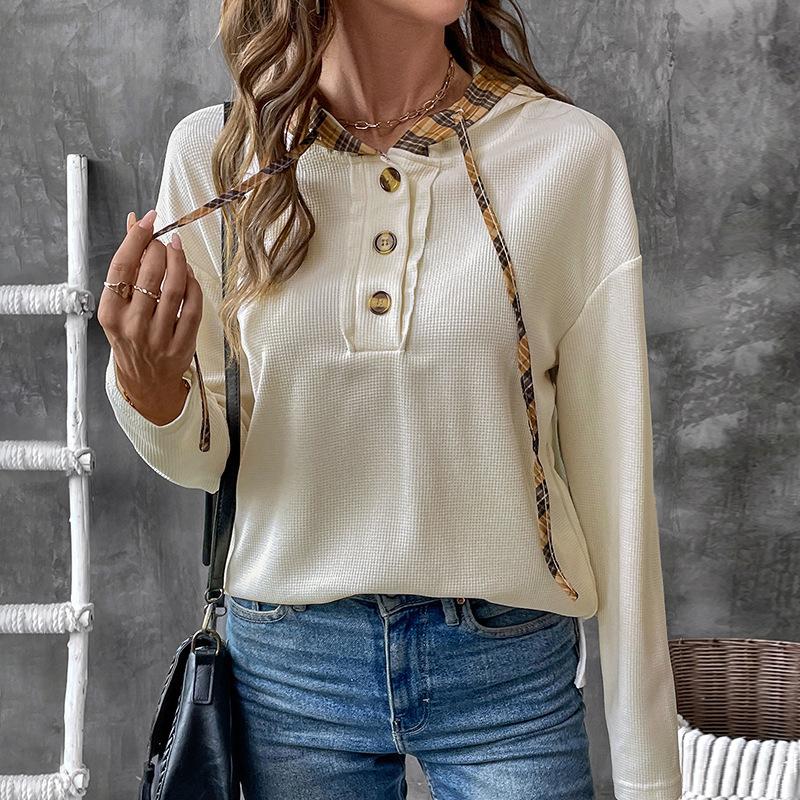 YYFS Женская мода повседневная осень-зима однотонный принт длинный рукав с капюшоном пуловеры и длинные рукава