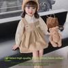Children's College Style Princess Dress: Long-Sleeved Shirt Collar Skirt for Baby Girls - Spring & Autumn