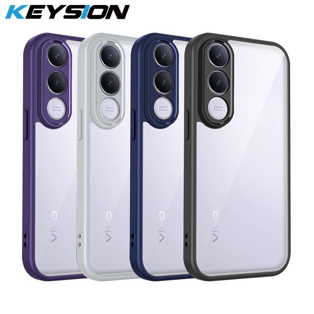 KEYSION Прозрачный чехол для телефона VIVO V70 FE Мягкий силикон+ПК HD Clear Простой ударопрочный задний чехол для телефона VIVO V70 FE 5G