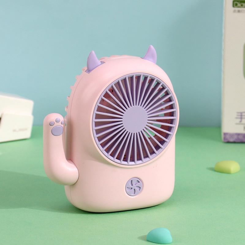 Милый мультяшный кот Мини-вентилятор USB Перезаряжаемый Портативный Настольный Ручной Вентилятор