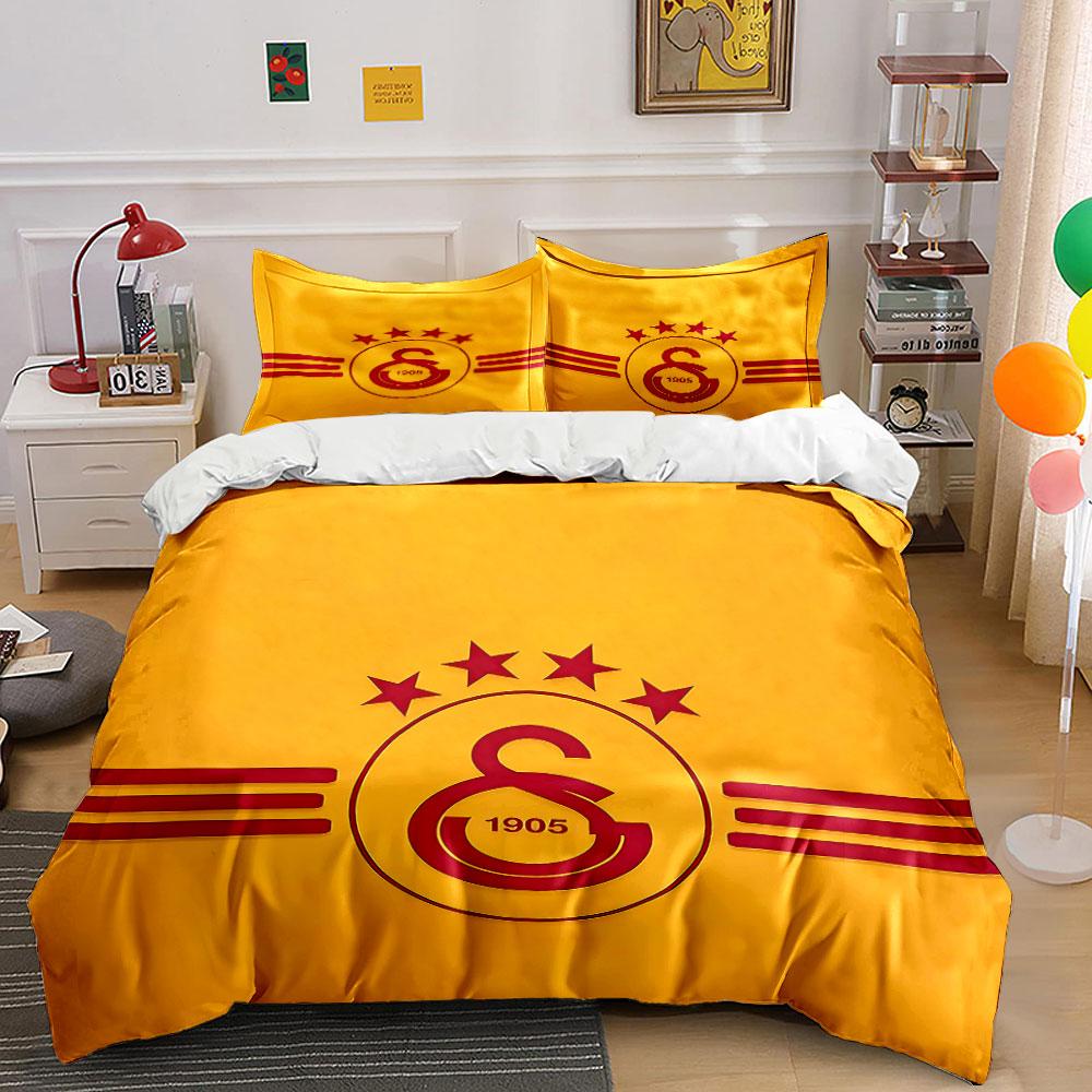 Gold Bedding Set with Logo Design Bedding Duvet Cover Set Duvet Cover Pillowcases (1 * Duvet Cover 2 * Pillowcases, without duvet insert)