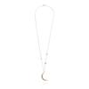 Mezmic Yellow Diamond Crescent Pendant Gold Necklace