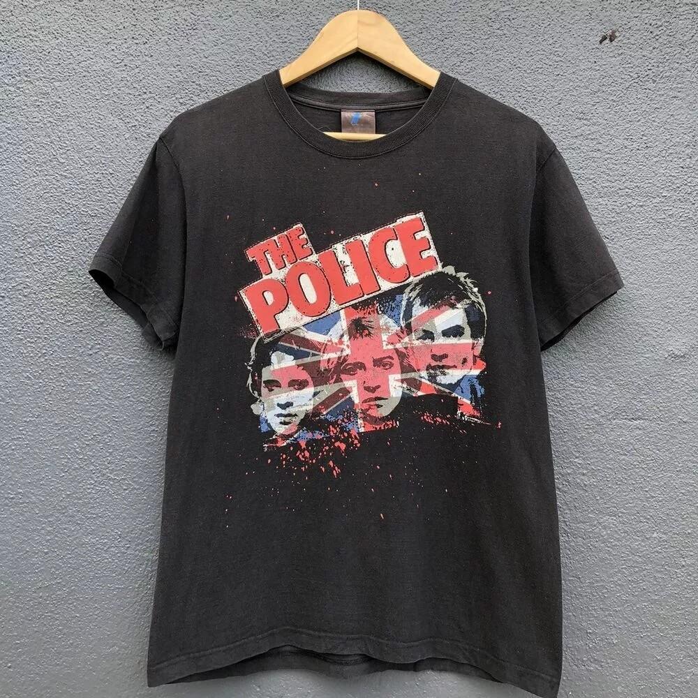 90s The Police Band Black Cotton Short Sleeve Unisex T shirt Reprint Unisex T-Shirt