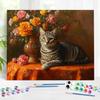 DIY Paint By Numbers Kits Vase Cat Digital Painting On Canvas For Beginner on Canvas Perfect Gift By Numbers Acrylic Kits
